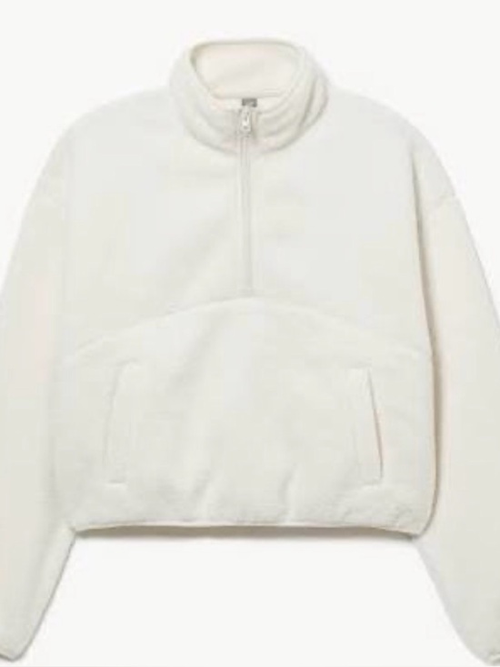 Joe Fresh Sweaters - VIRAL JOE FRESH FUZZY QUATER ZIP IN WHITE